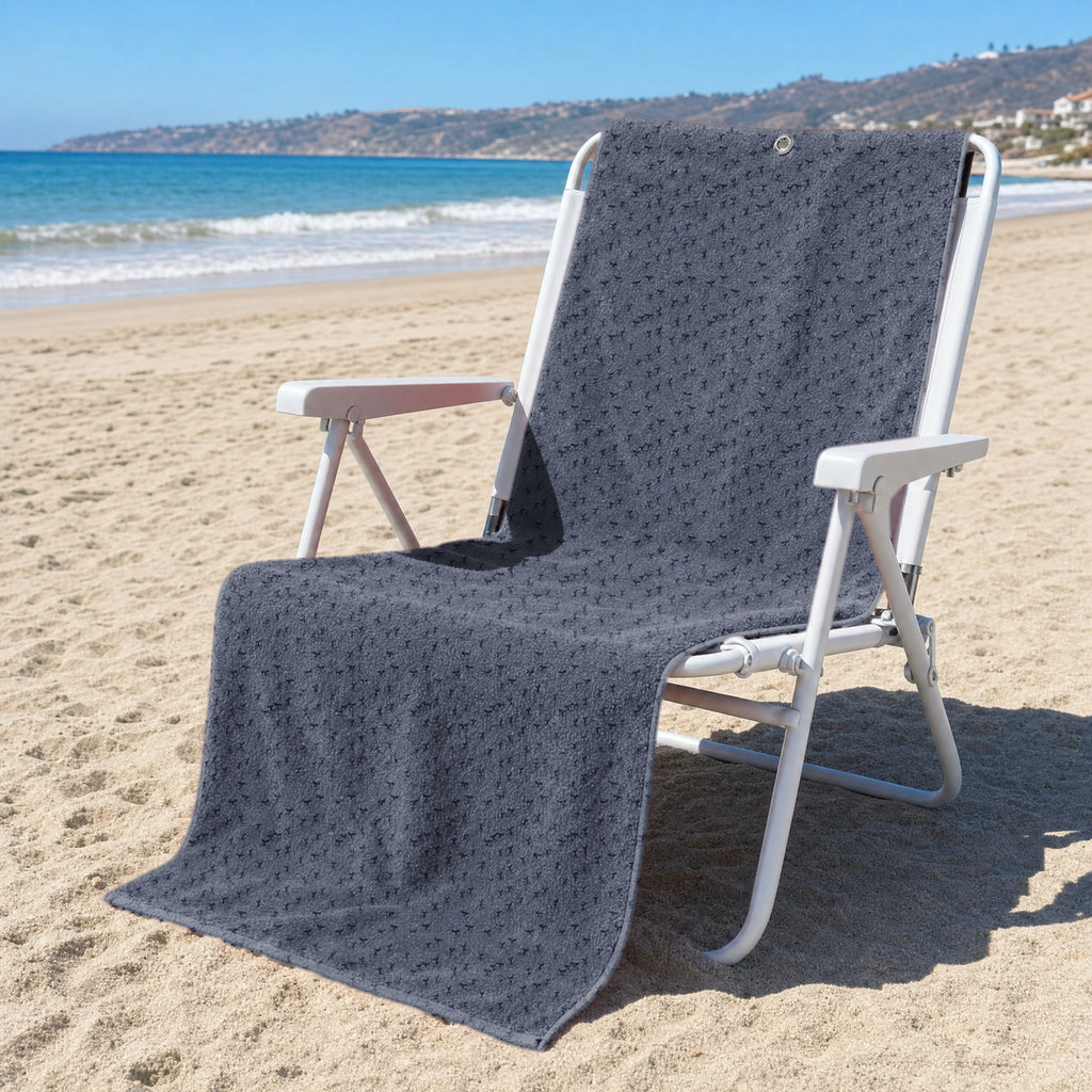 The Scattered Whales Full-Size Towel & Car Seat Cover - On a Beach Chair