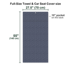 The Scattered Whales Full-Size Towel & Car Seat Cover - Size Chart