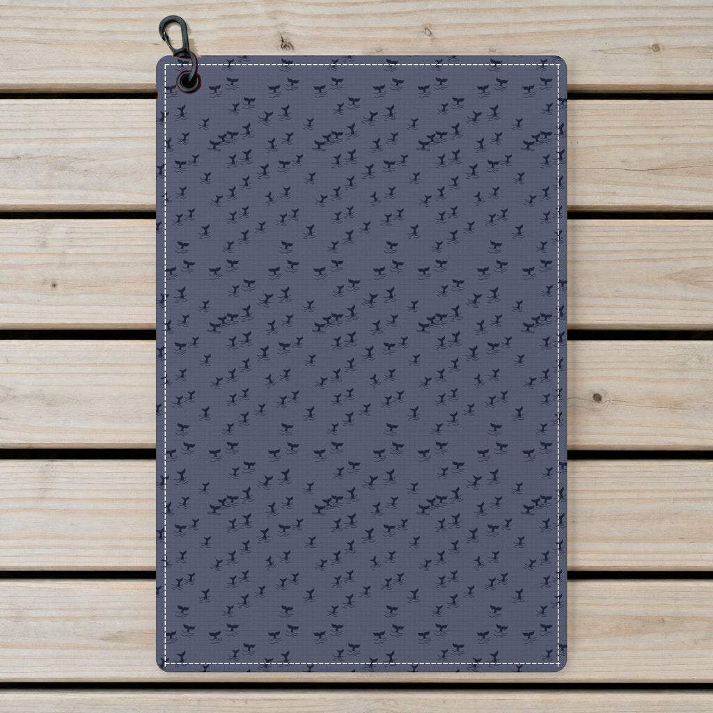 The Scattered Whales Golf Towel - Laid Flat
