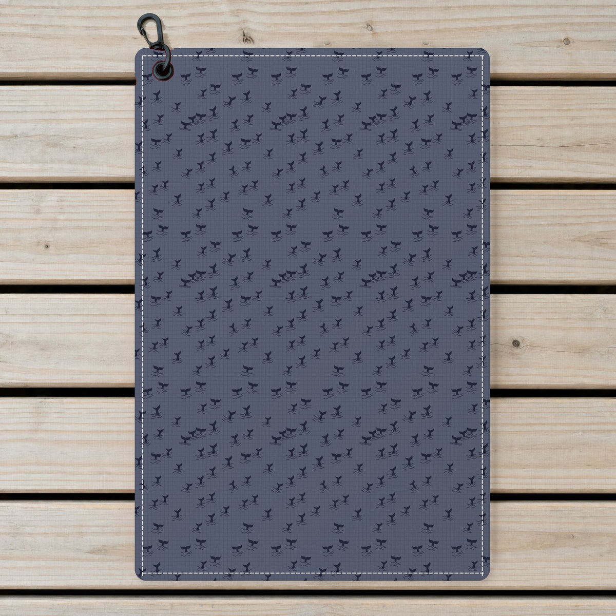The Scattered Whales Golf Towel - Laid Flat