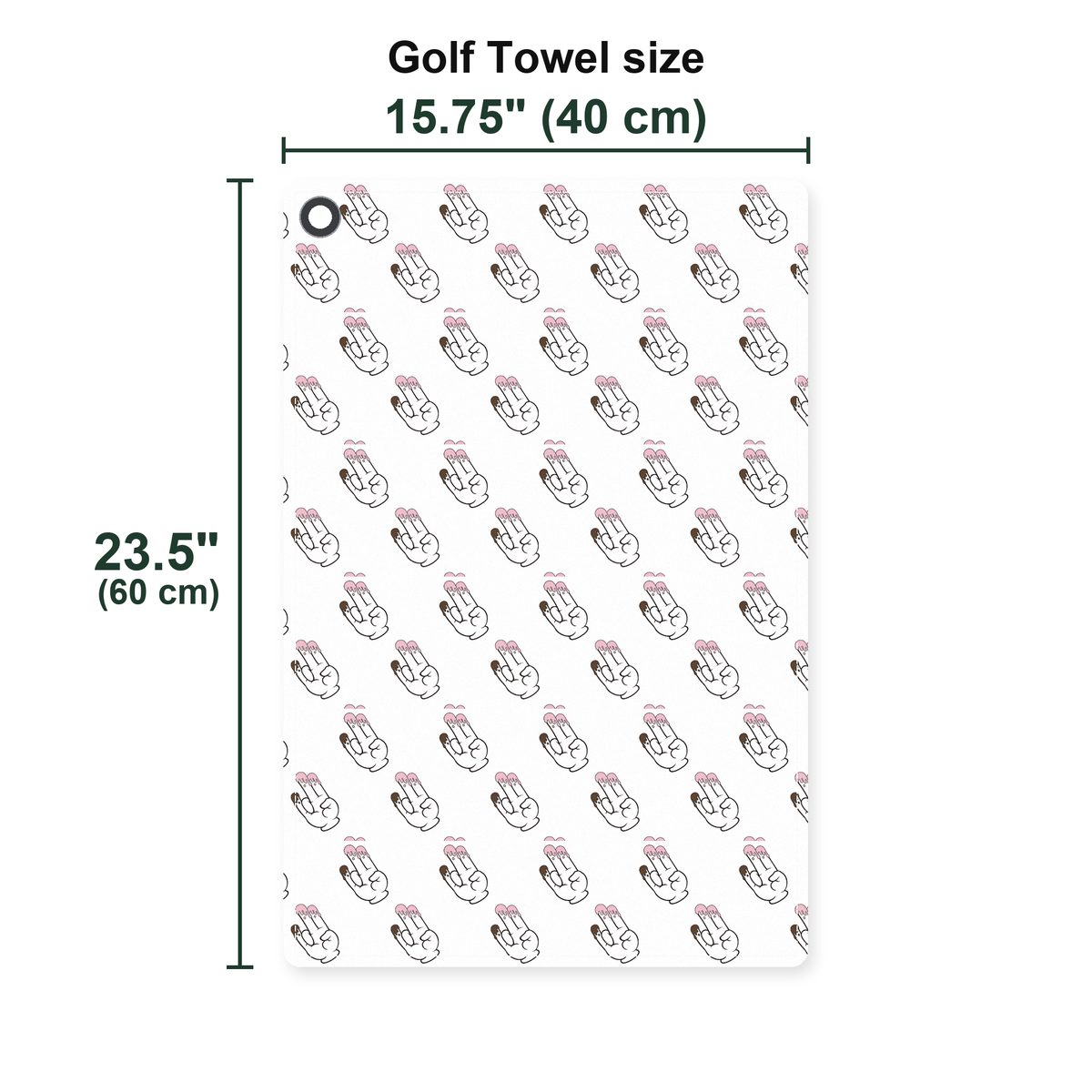 The Shocker Golf Towel - Size Chart