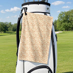 The Sunshine Golf Towel - Hanging on a Golf Bag