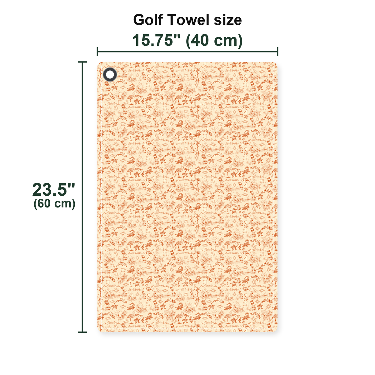 The Sunshine Golf Towel - Size Chart