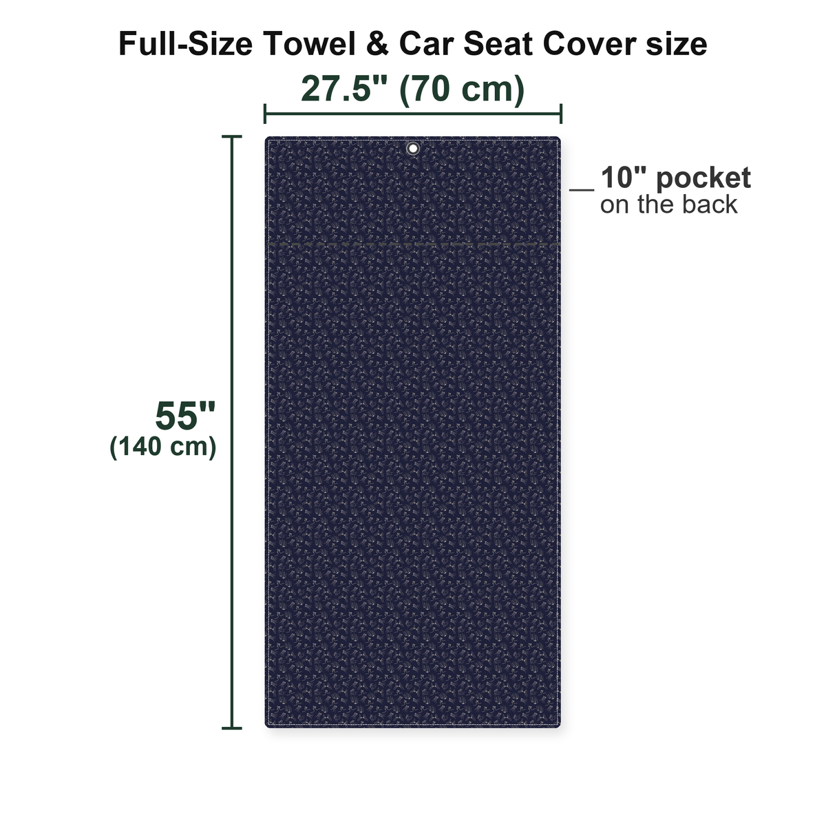 Thirsty Full-Size Towel & Car Seat Cover - Size Chart