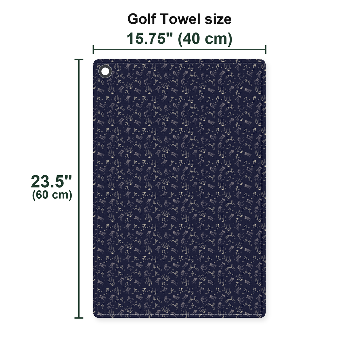 Thirsty Golf Towel - Size Chart