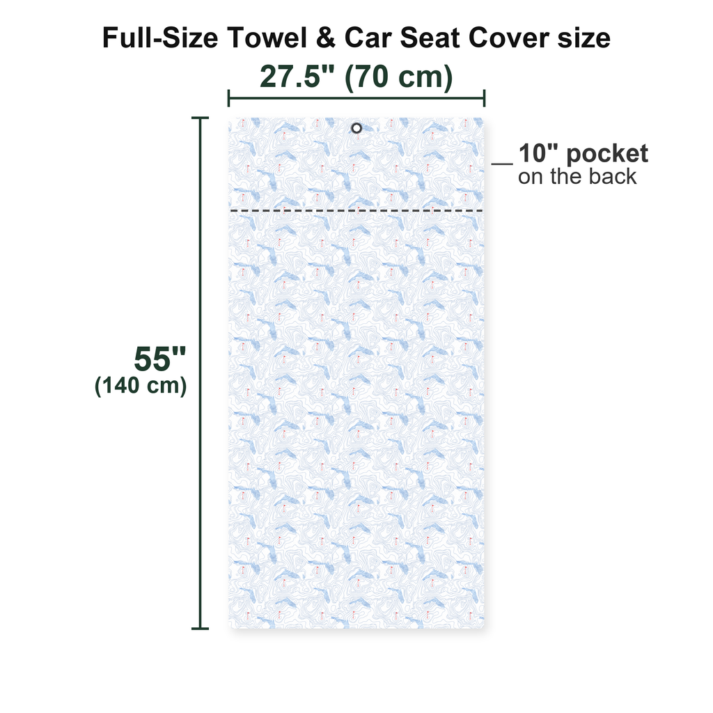 Topo Florida Full-Size Towel & Car Seat Cover - Size Chart