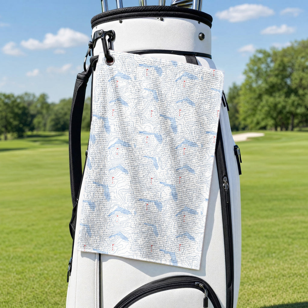 Topo Florida Golf Towel - Hanging on a Golf Bag