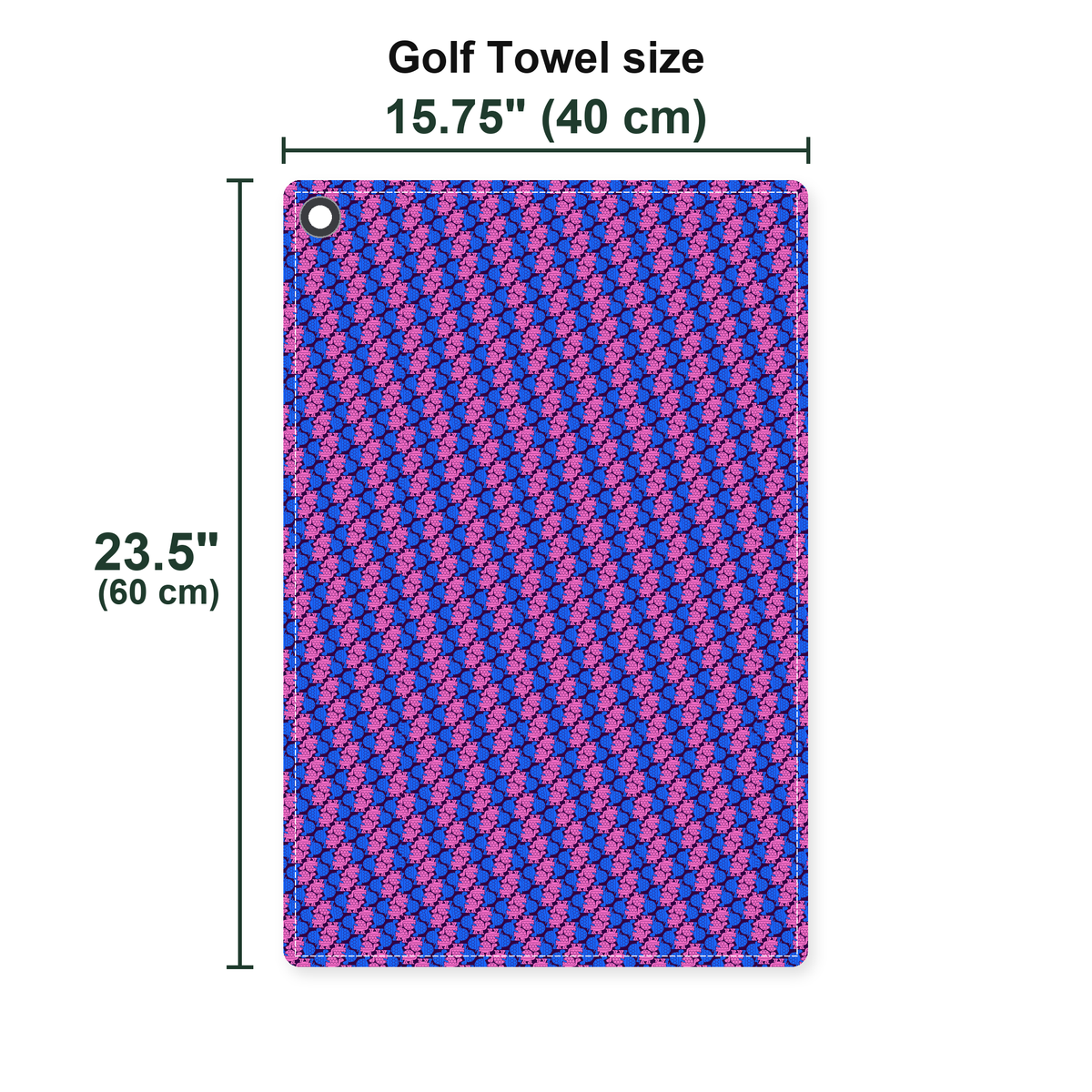 Tortoise Love Golf Towel - Size Chart