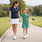Toucan Tee Time Kids Dress - Model Front with Mom