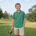Toucan Tee Time Youth Golf Polo - Model Front