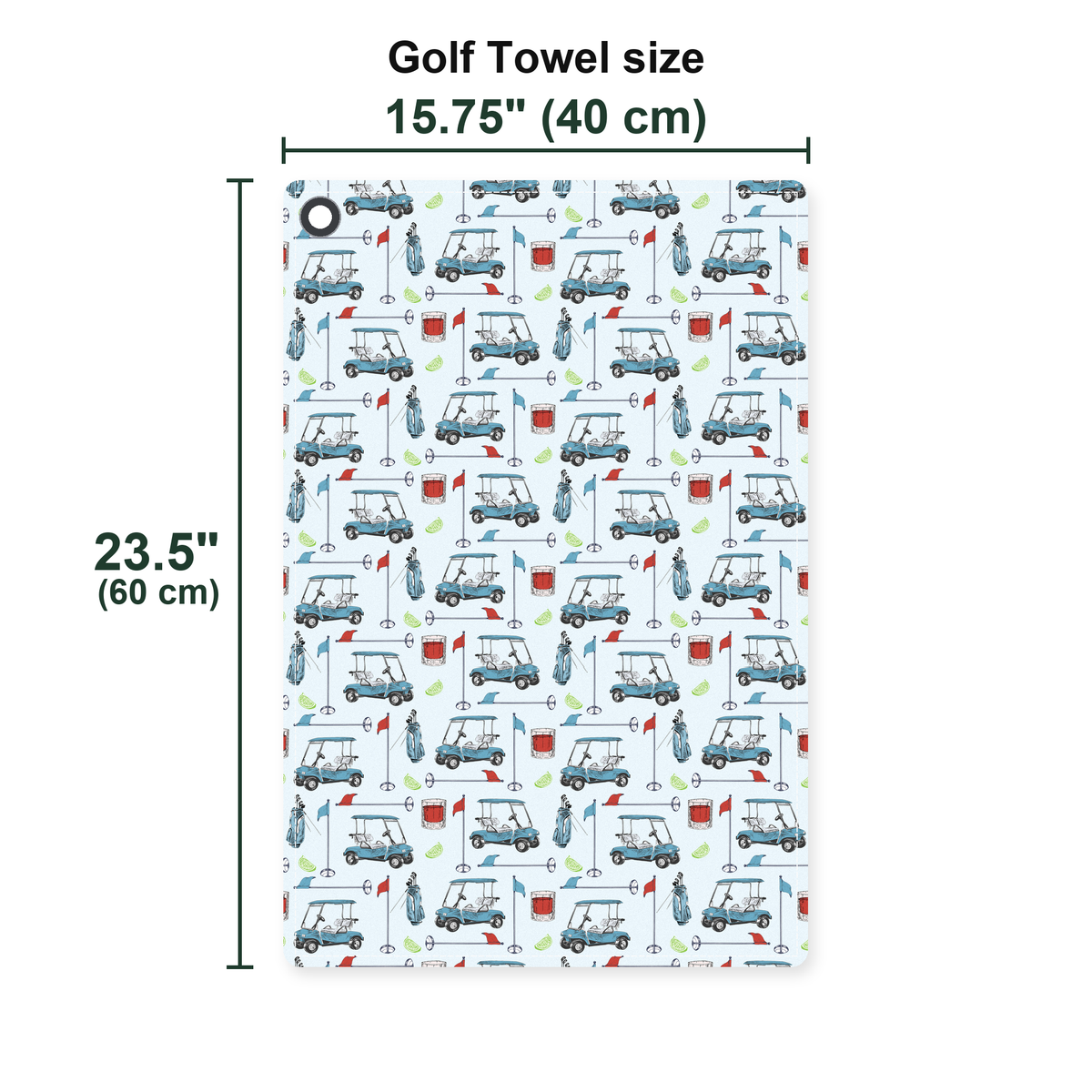 Transfusion Golf Golf Towel - Size Chart