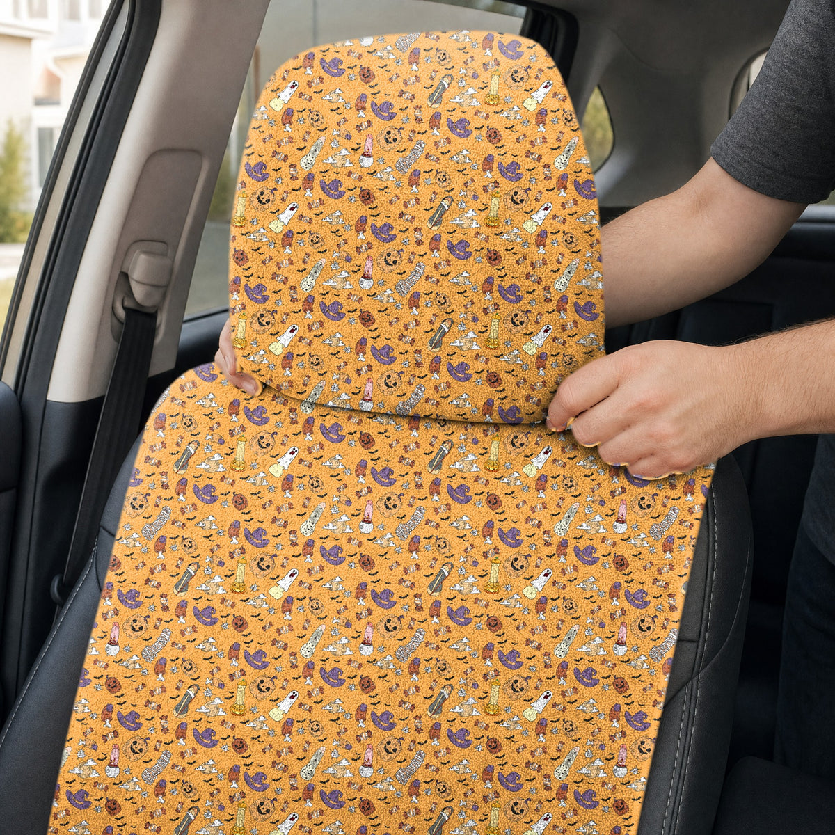 Trick or Meat Full-Size Towel & Car Seat Cover - Headrest Pocket