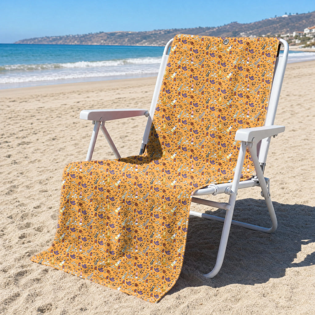 Trick or Meat Full-Size Towel & Car Seat Cover - On a Beach Chair