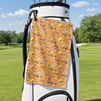 Trick or Meat Golf Towel - Hanging on a Golf Bag