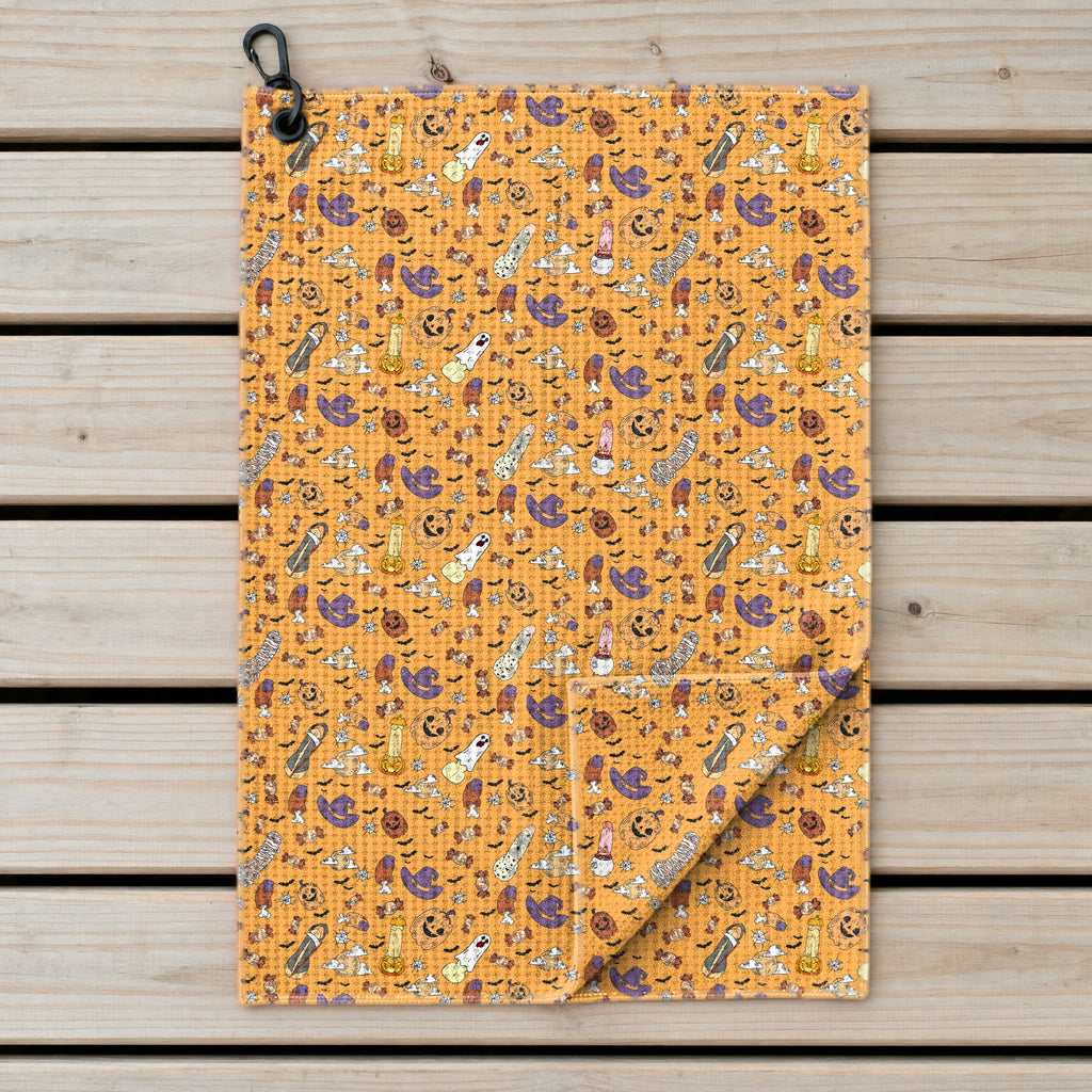Trick or Meat Golf Towel - Laid Flat