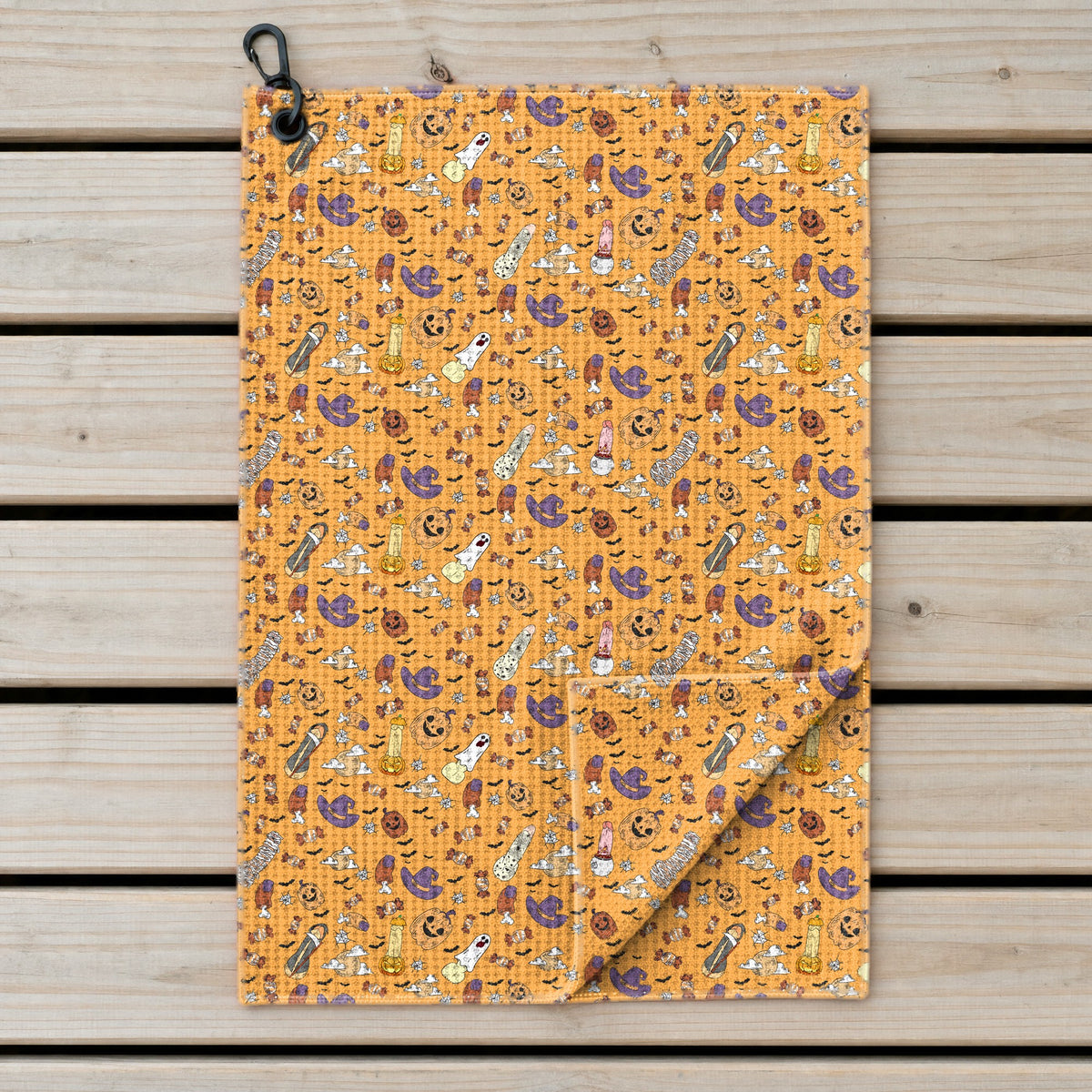 Trick or Meat Golf Towel - Laid Flat