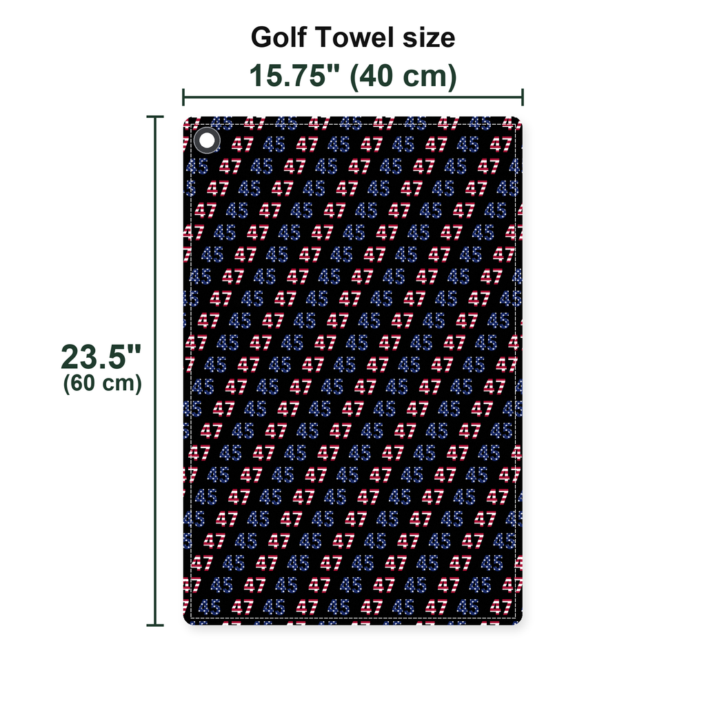 True American Special Edition Golf Towel - Size Chart