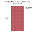 Turned On Full-Size Towel & Car Seat Cover - Size Chart