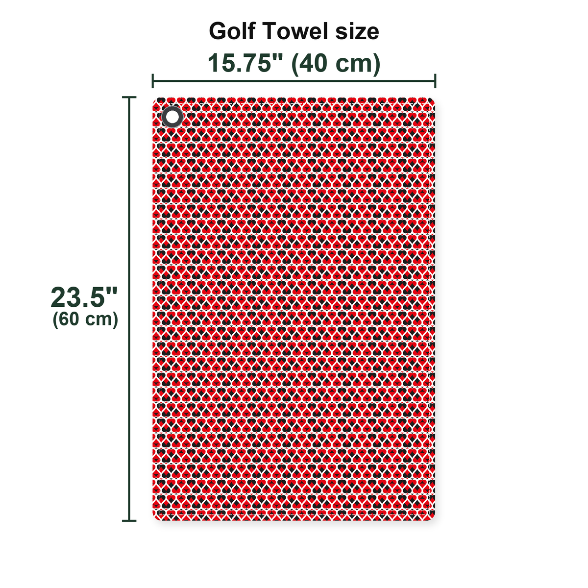 Turned On Golf Towel - Size Chart