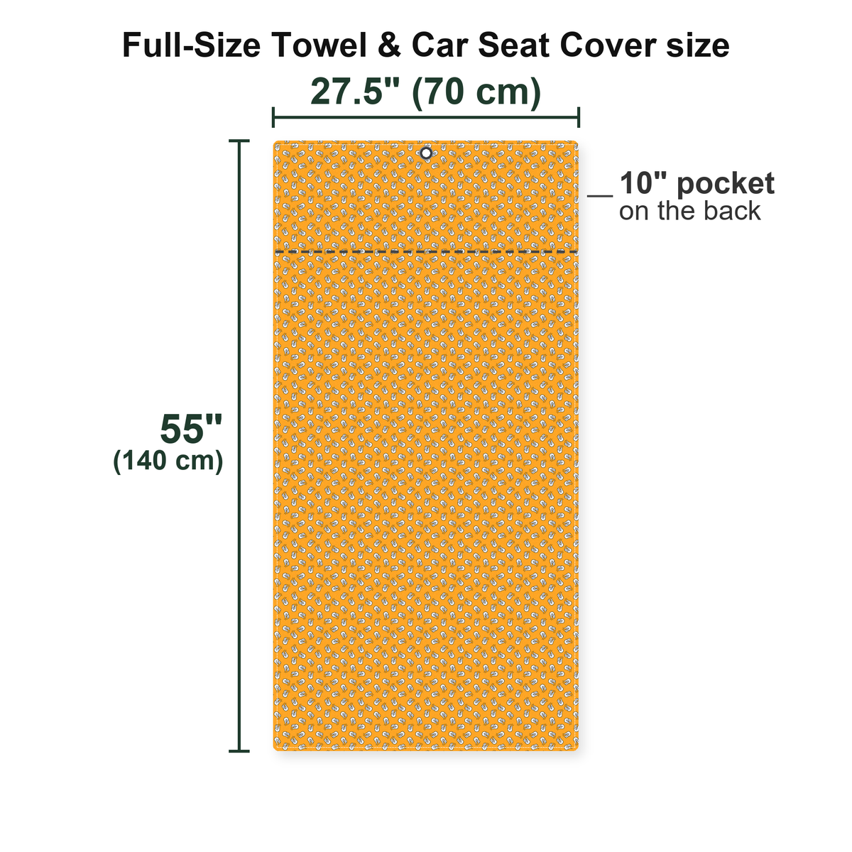 Two in Pink One in Stink Full-Size Towel & Car Seat Cover - Size Chart