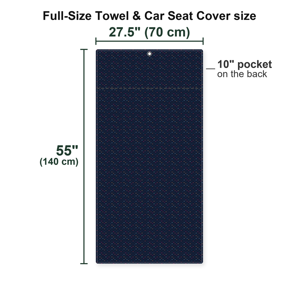 Until You Look Closer Full-Size Towel & Car Seat Cover - Size Chart