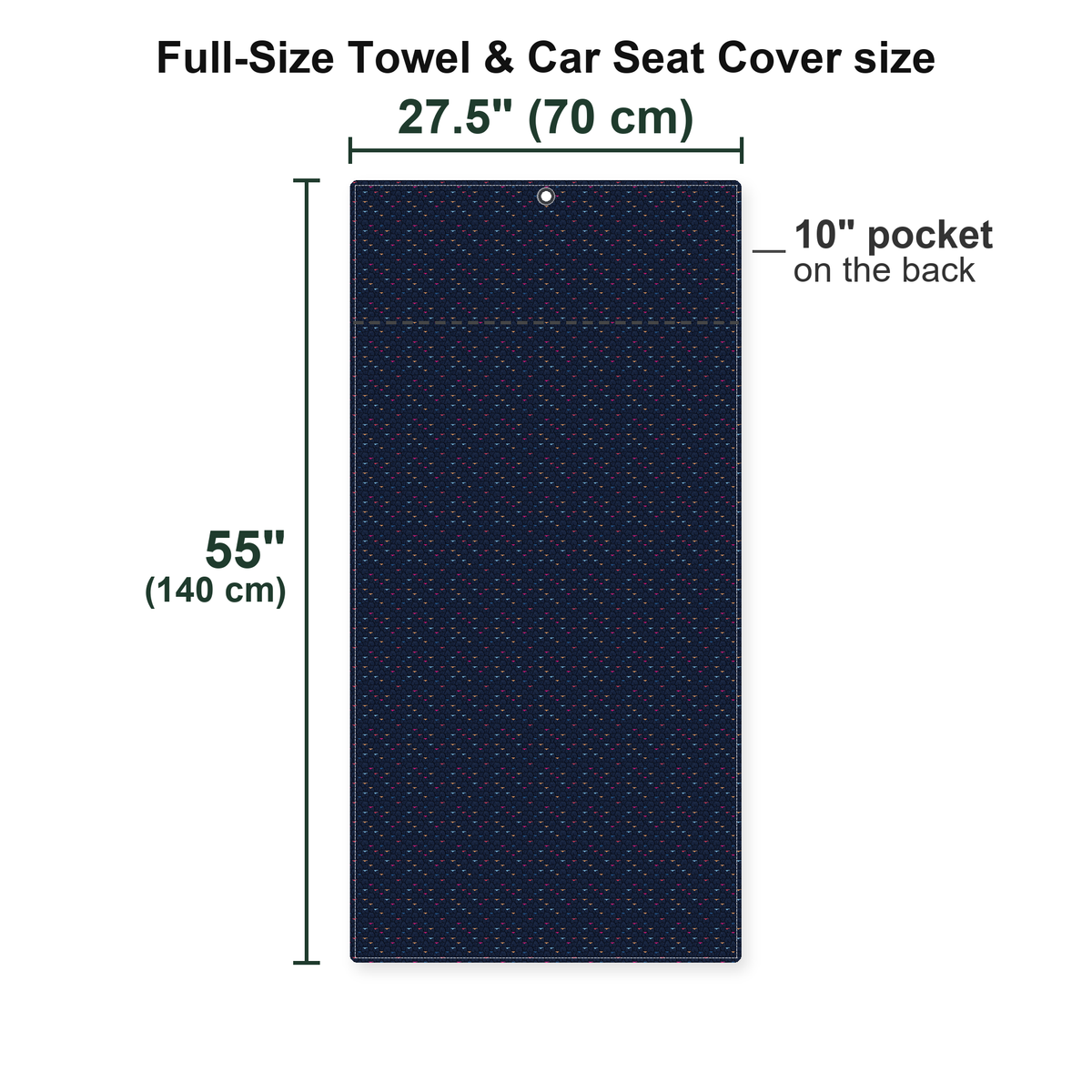 Until You Look Closer Full-Size Towel & Car Seat Cover - Size Chart