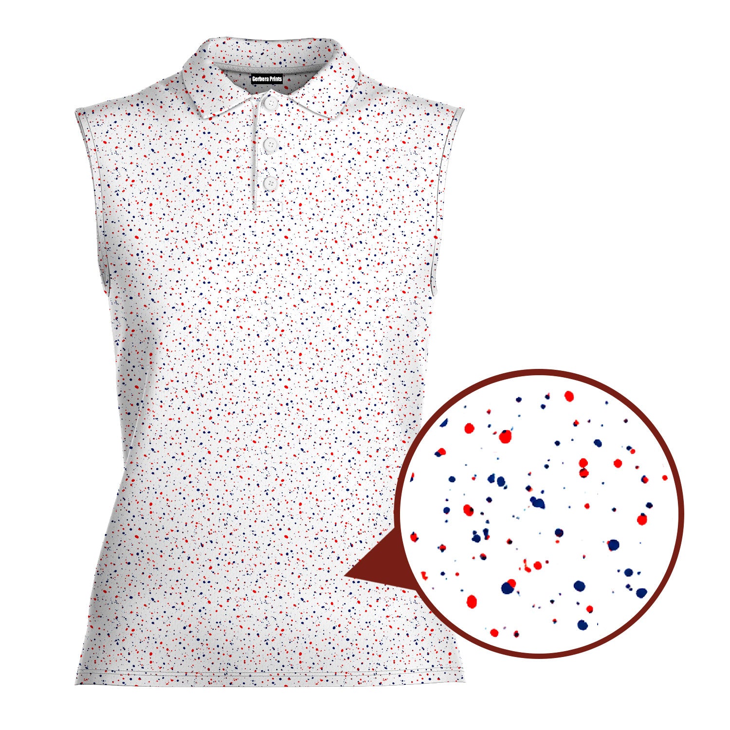 USA Spatter Women Sleeveless Polo Shirt - 1