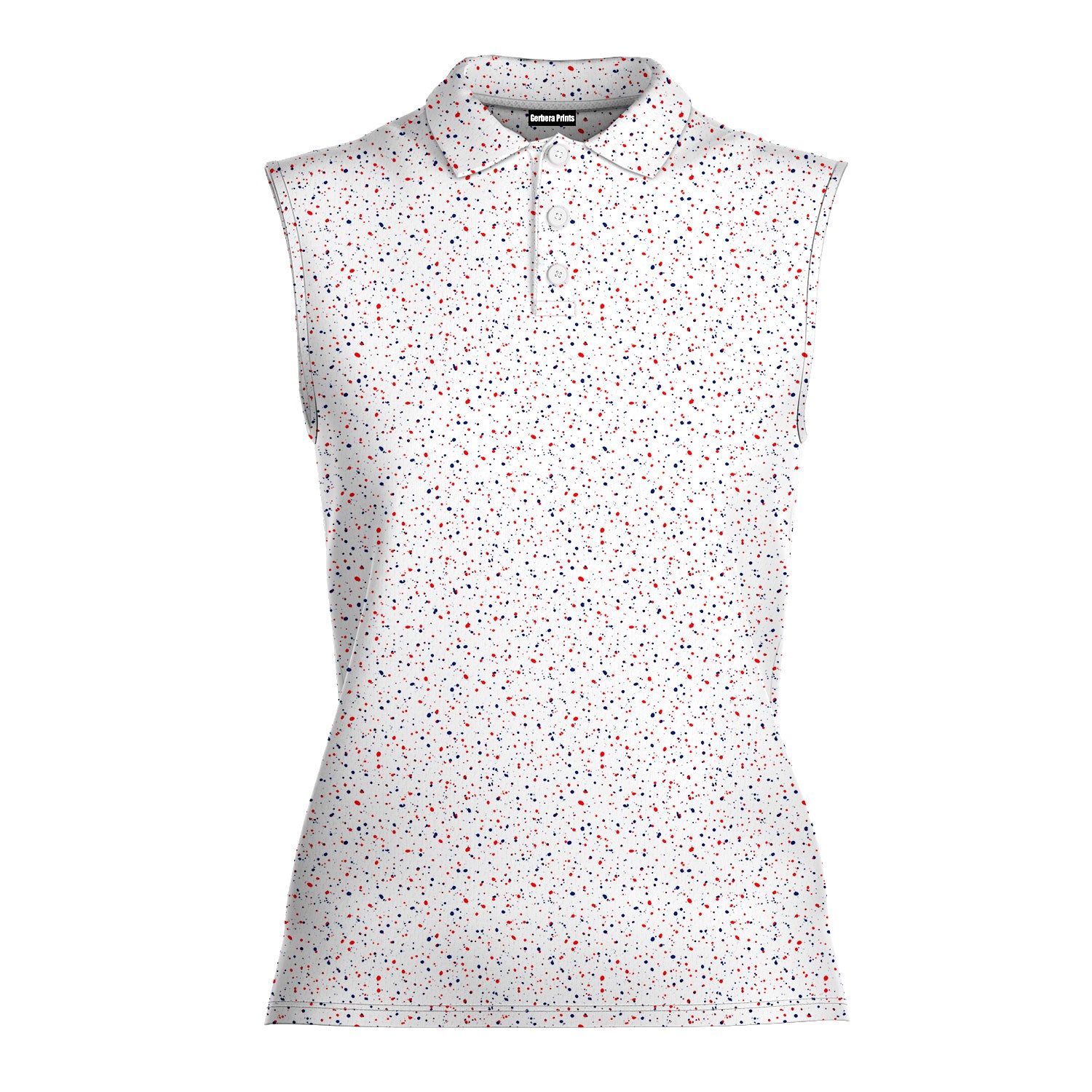 USA Spatter Women Sleeveless Polo Shirt - 2