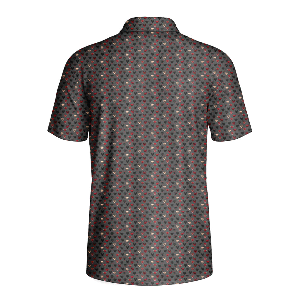 Wicked Hearts Polo Shirt For Men - GREY-BACK