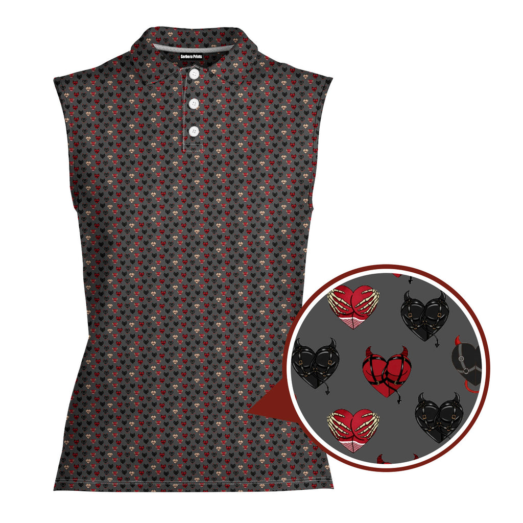 Wicked Hearts Women Sleeveless Polo Shirt - 1