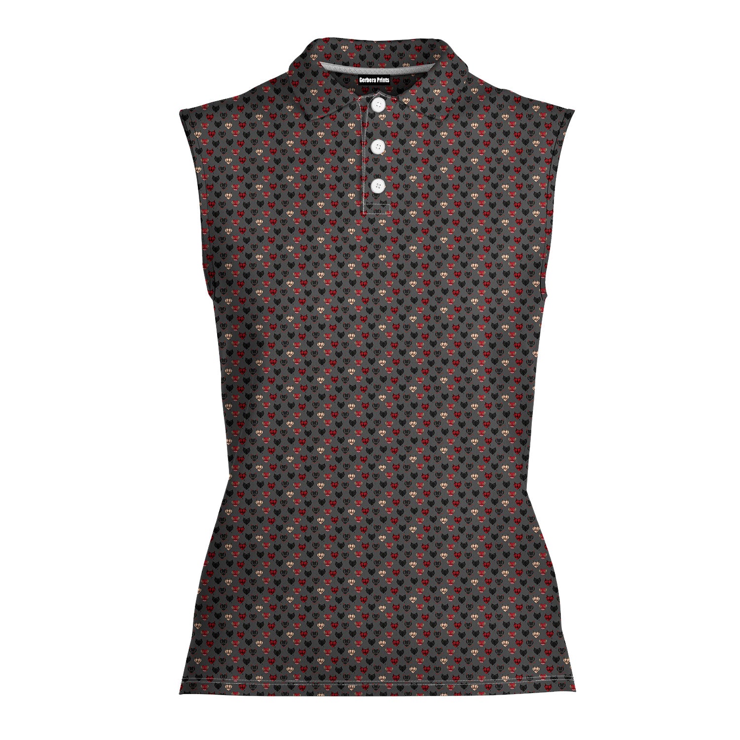 Wicked Hearts Women Sleeveless Polo Shirt - 2