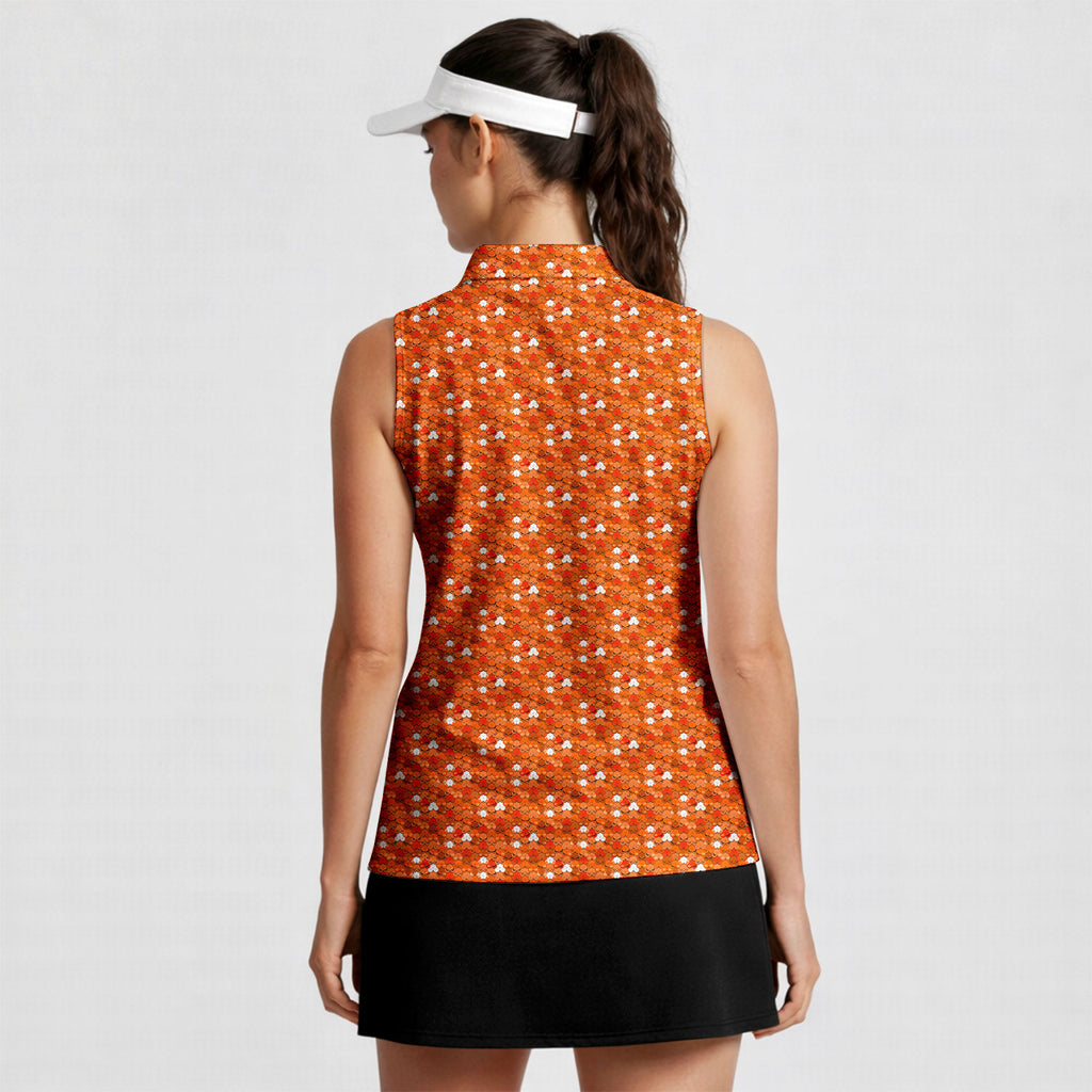 Wild Night Women Sleeveless Polo Shirt - Model