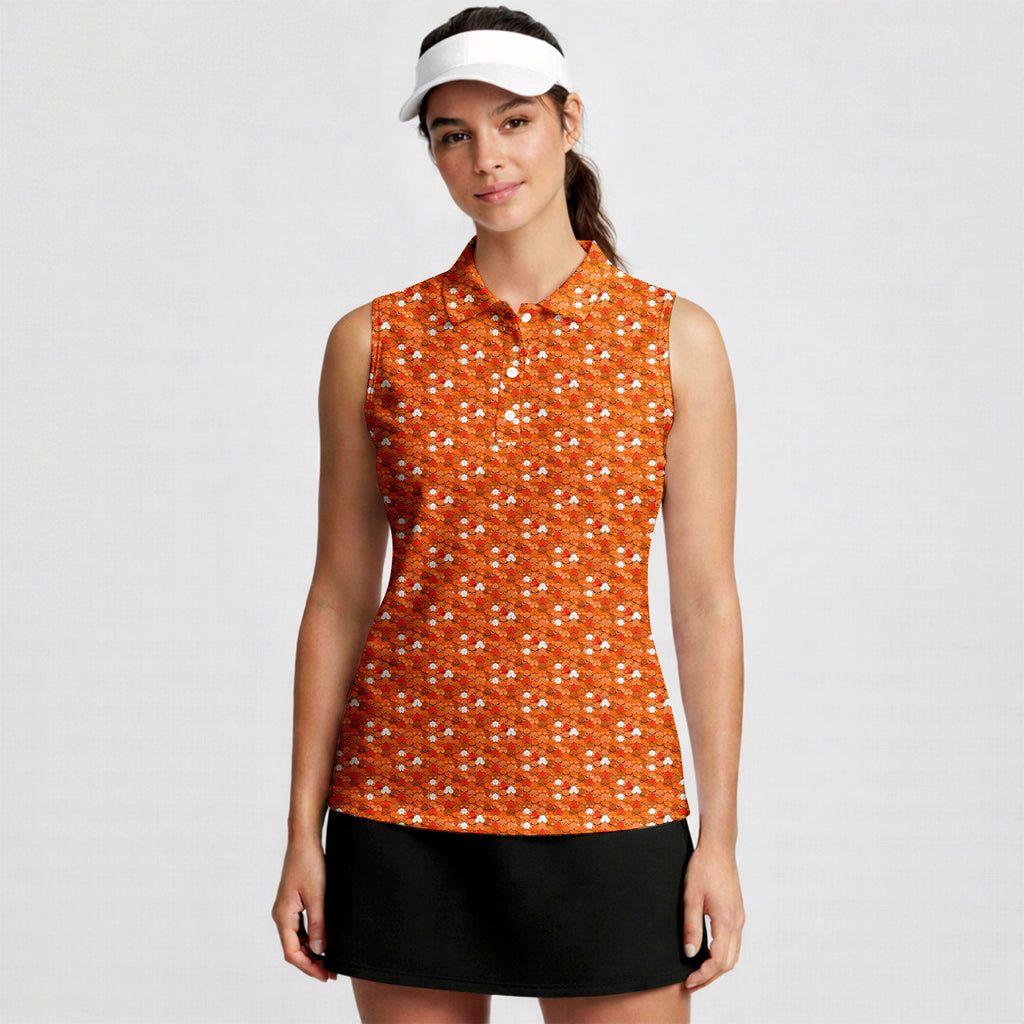 Wild Night Women Sleeveless Polo Shirt - Model