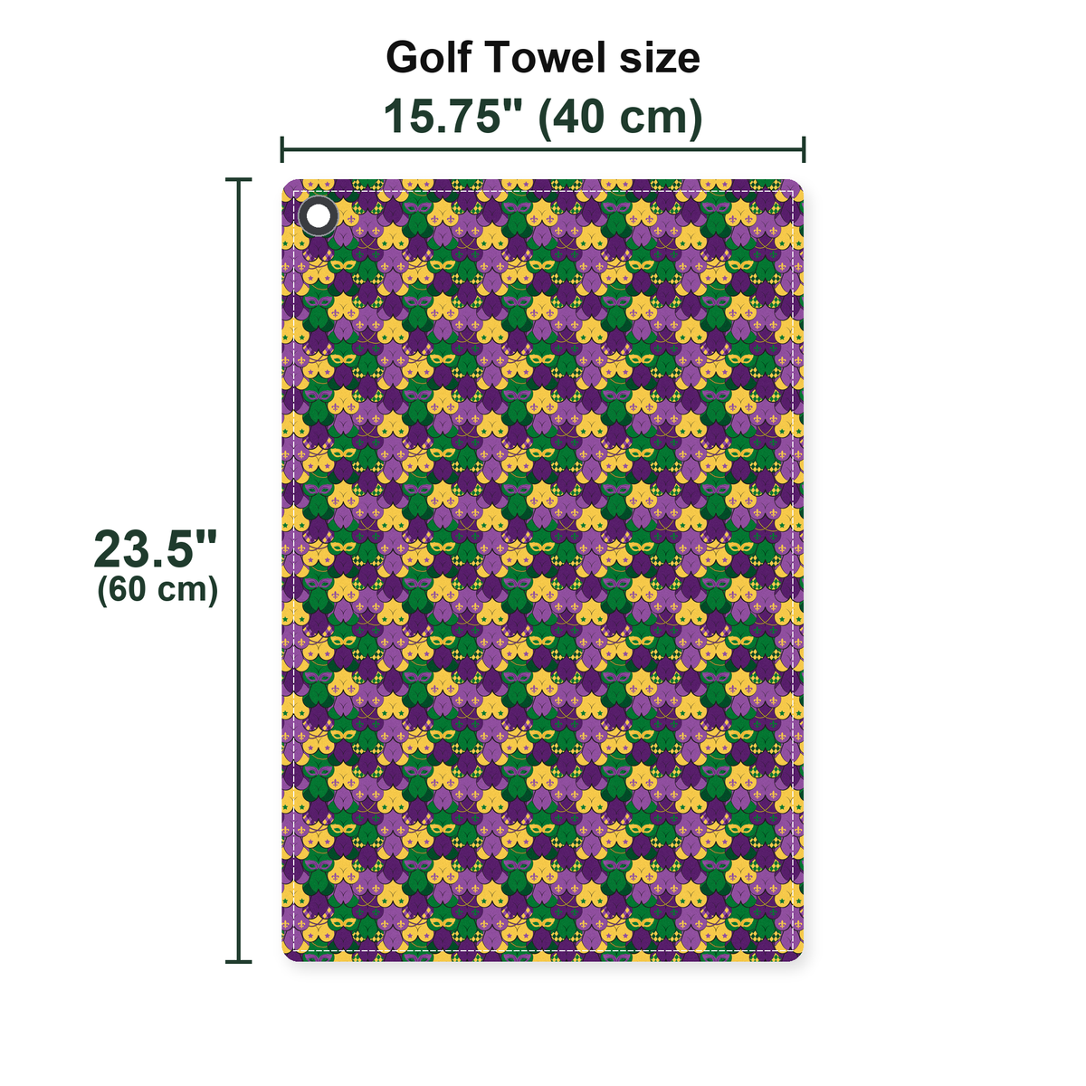 Wild Tuesday Golf Towel - Size Chart