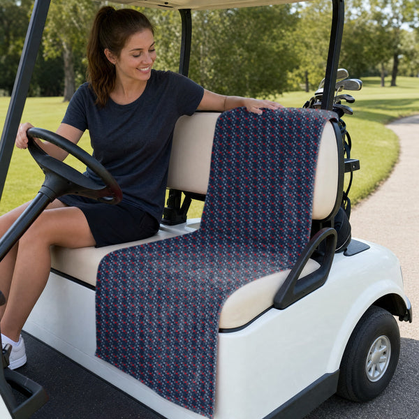 Word Art Full-Size Towel & Car Seat Cover - On a Golf Cart Seat