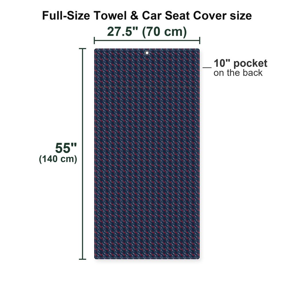 Word Art Full-Size Towel & Car Seat Cover - Size Chart