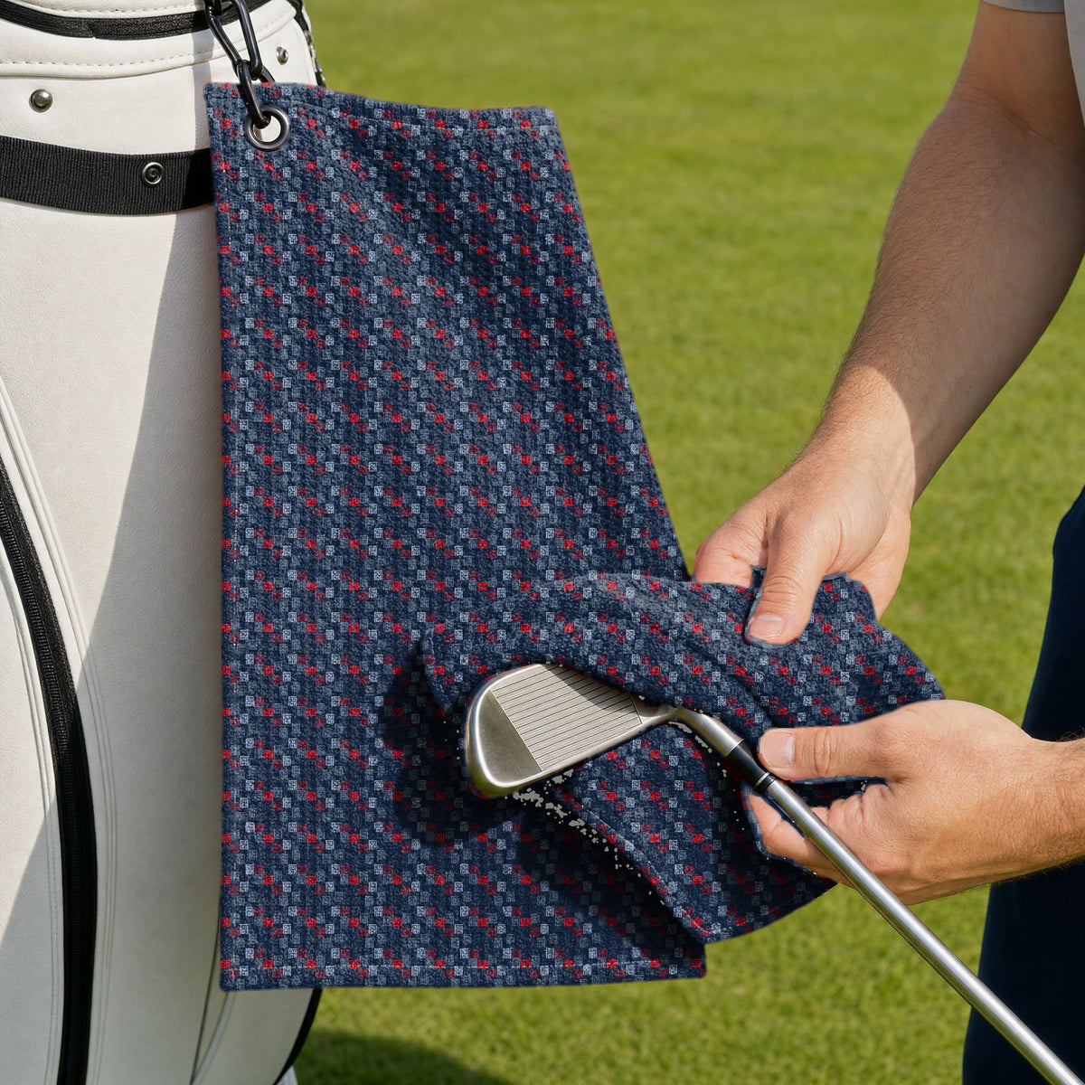 Word Art Golf Towel - Cleaning a Club