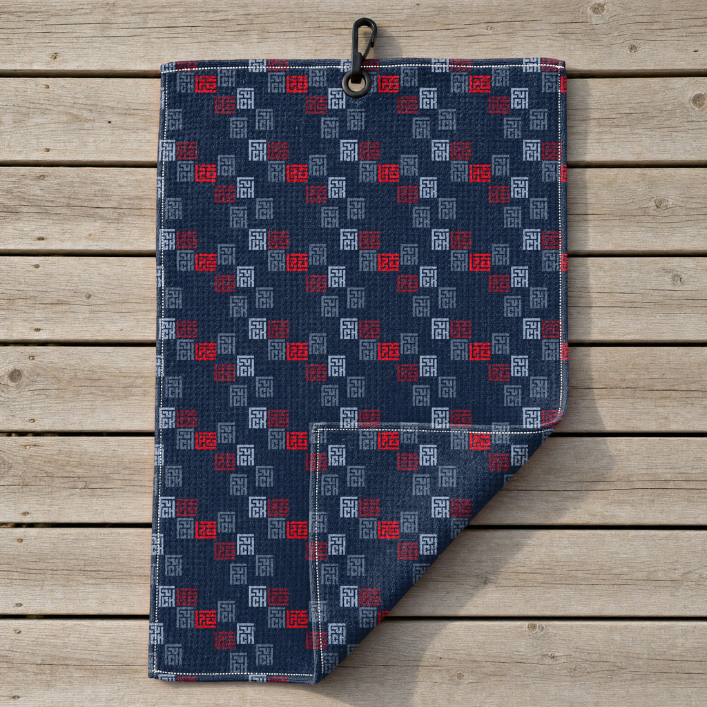Word Art Golf Towel - Laid Flat
