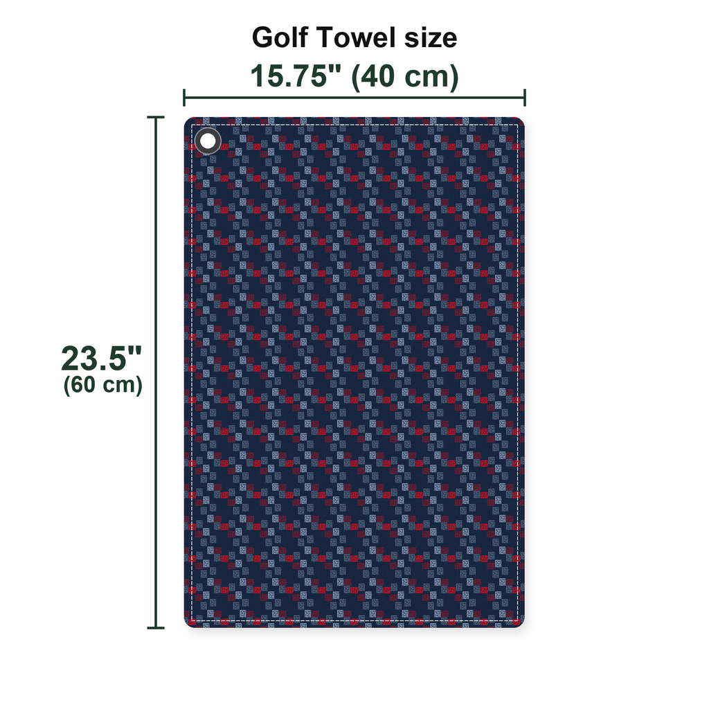 Word Art Golf Towel - Size Chart