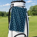 Words Swirl Golf Towel - Hanging on a Golf Bag
