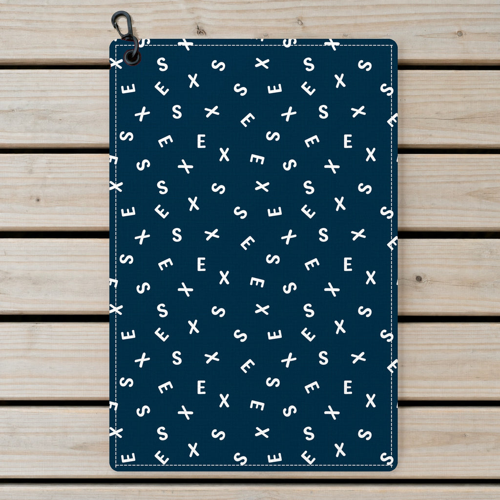 Words Swirl Golf Towel - Laid Flat