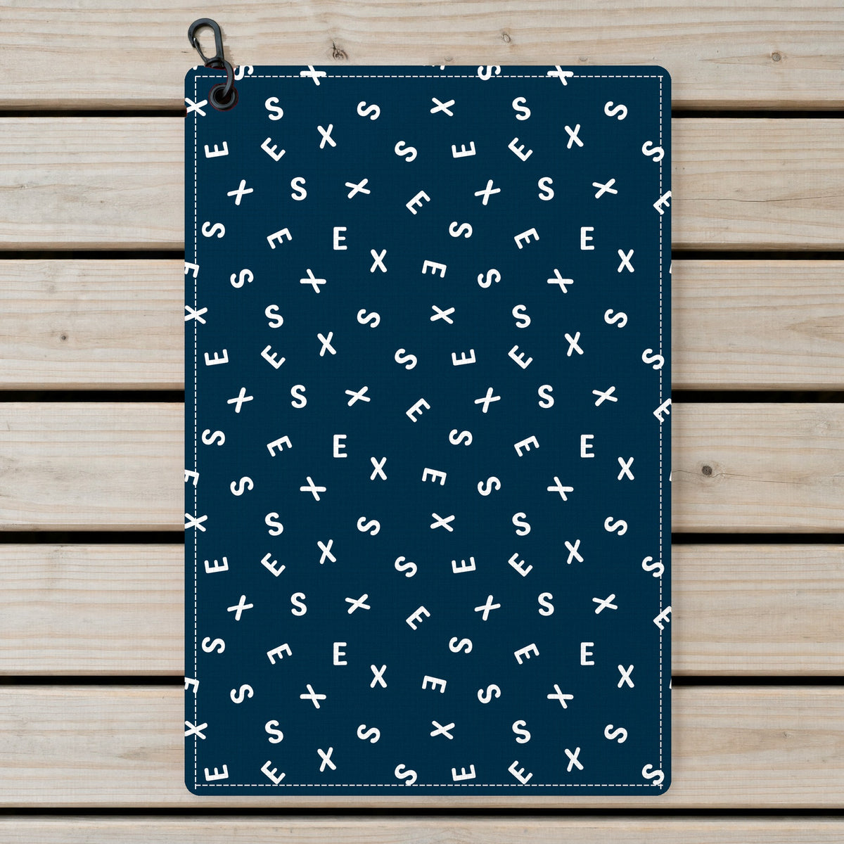 Words Swirl Golf Towel - Laid Flat