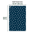 Words Swirl Golf Towel - Size Chart