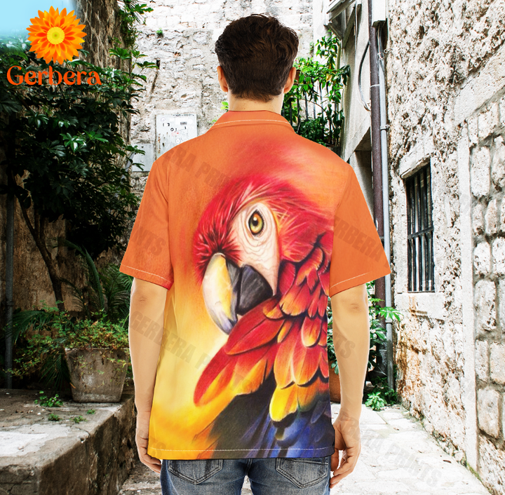 Parrot Tropical Bird Orange Aloha Hawaiian Shirts For Men And For Women WT5800