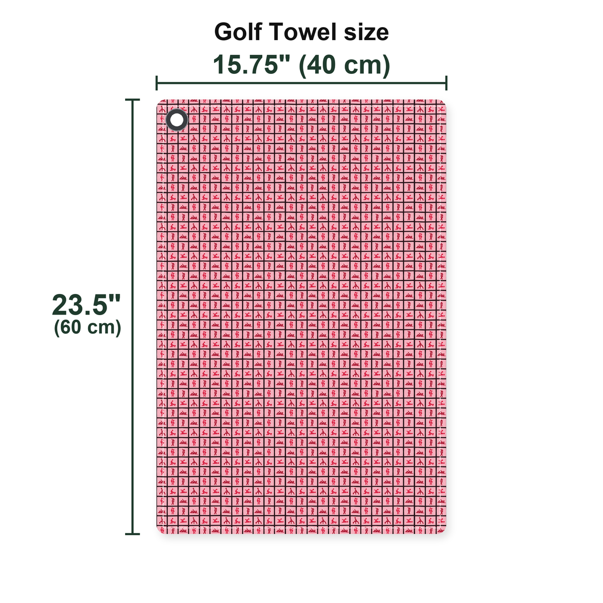 XO Golf Towel - Size Chart