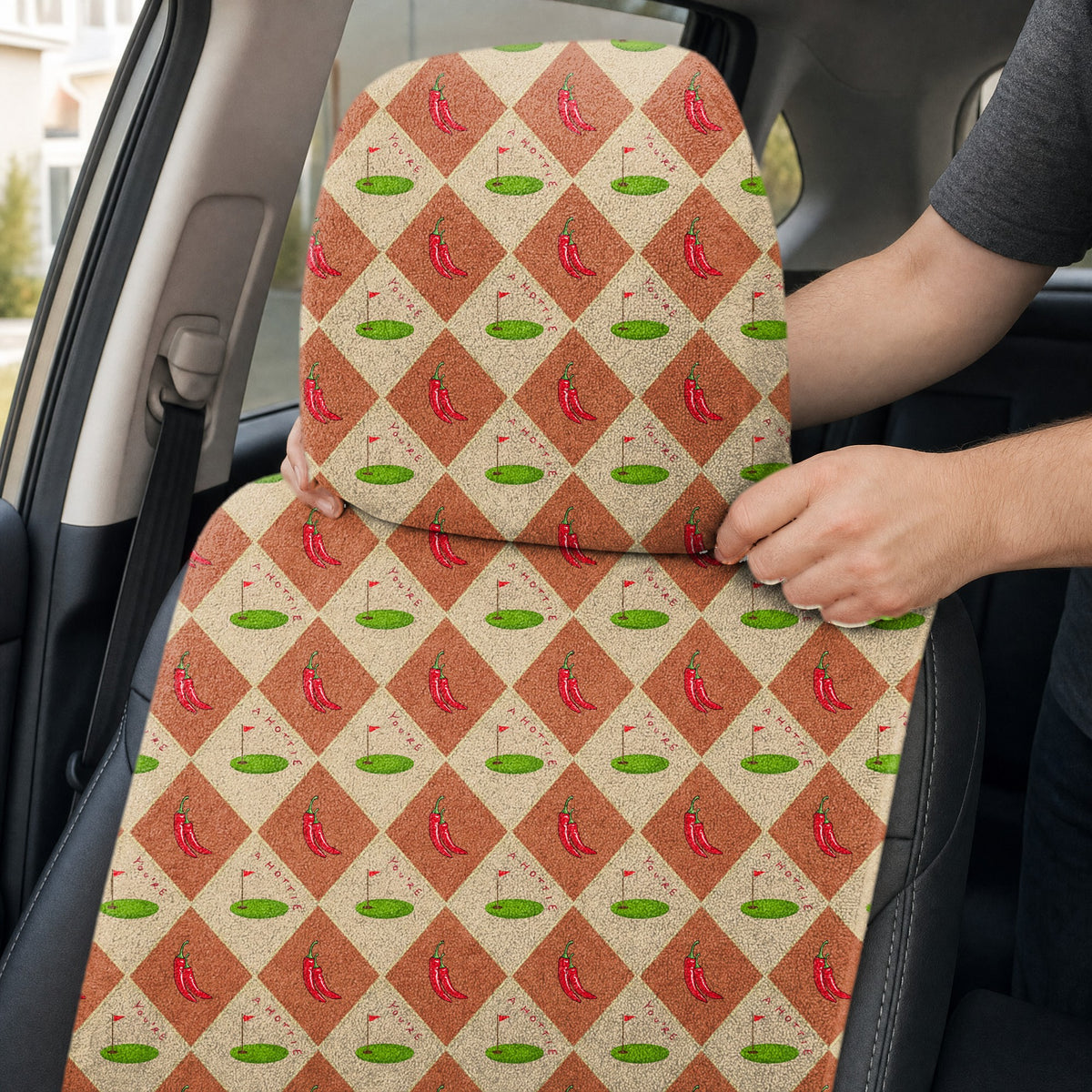 You're a Hottie Full-Size Towel & Car Seat Cover - Headrest Pocket