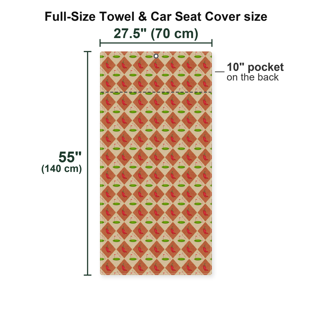 You're a Hottie Full-Size Towel & Car Seat Cover - Size Chart