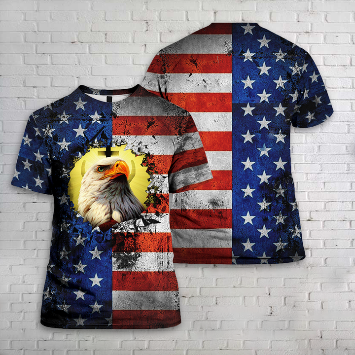 Patriotic Bald Eagle American 3D All Over Print | Unisex | Adult | HP1440-Tee 3D-Gerbera Prints.