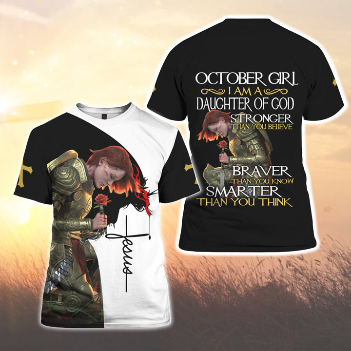 October Girl - I Am A Daughter Of God 3D All Over Print | Unisex | Adult | HP122510-Tee 3D-Gerbera Prints.