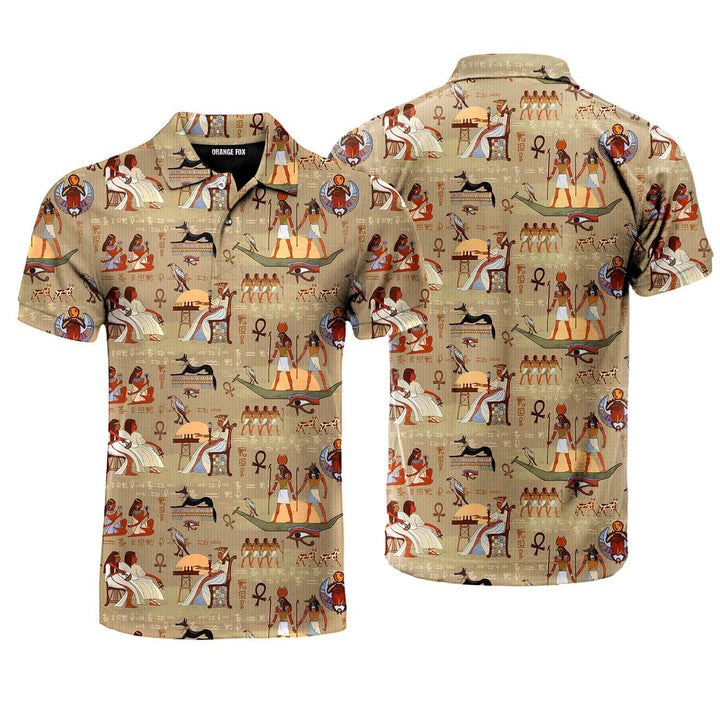 Acient Egyptian Pattern Polo Shirt For Men